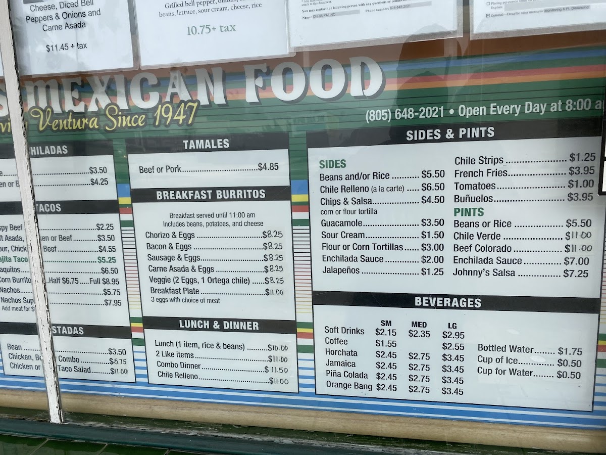 Johnny's Mexican Food Menu - Image 6